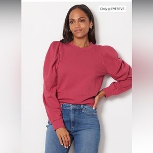 Z Supply Pink Puff Sleeve Sweatshirt